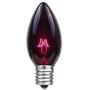 Novelty Lights 25 Pack C9 Outdoor Christmas Replacement Bulbs, Black Light Purple, E17/C9 Intermediate Base, 7 Watt