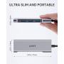 AUKEY USB C Hub 4 Ports, Aluminum USB C to USB 3.0 Hub Adapter, Ultra Slim Thunderbolt 3 Type C Adapter for MacBook Pro 2020/2019, Google Chromebook Pixel, Dell XPS and More
