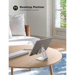 Tablet Stand Multi-Angle, Lamicall Tablet Holder: Desktop Adjustable Dock Cradle Compatible with Tablets Such As iPad Air Mini Pro, Phone XS Max XR X 6 7 8 Plus More Tablets (4-13 Inch) - Silver