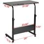 DOEWORKS Side Table, Adjustable Laptop Stand Portable Cart Tray Side Table, Black Studying Desk