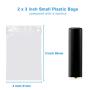 Edvision 2'' x 3'' Plastic Bags, 200 Count 2 Mil Clear Resealable Zipper Poly Bags, Reclosable Ziplock Storage Bags for Jewelry Supplies, Beads, Screws, Small Items