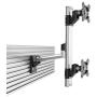 Cotytech Dual VESA Mount for Slat Wall Stacked w/Quick Release Single Arm