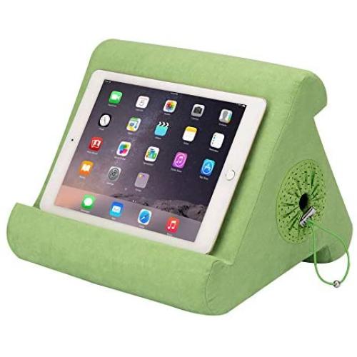 Flippy with New Storage Cubby Multi-Angle Soft Pillow Lap Stand for iPads, Tablets, eReaders, Smartphones, Books, Magazines (Kiwi Kawaii)