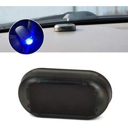 Onerbuy Solar Power Simulated Car Alarm LED Light Anti-Theft Warning Lights Flashing Security Lamp Blue