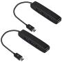 AuviPal 3-Port Micro USB OTG Hub Adapter (3 USB Ports + Power Port) for TV Stick 4K, Playstation Classic, Raspberry Pi Zero, Sega Genesis Mini, S/NES Classic Mini and More - 2 Pack