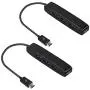 AuviPal 3-Port Micro USB OTG Hub Adapter (3 USB Ports + Power Port) for TV Stick 4K, Playstation Classic, Raspberry Pi Zero, Sega Genesis Mini, S/NES Classic Mini and More - 2 Pack