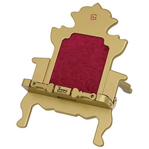 Wooden Bookholder Recipe Book Phone Holder eReader iPad Tablet Stand Rest Gift Idea (Gold (Throne))