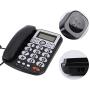 Wired Corded Telephone,Desktop Landline Telephone FSK/DTMF Noise Cancelling Large Button Phone,Real-time Date,Call Time Record with Caller ID LCD Display,Speakerphone for Home/Hotel/Office( Black)