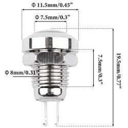 Yarstar 4pcs Metal Momentary Push Button Switch On Off 8mm Mounting Hole 1A Self-Reset Waterproof Starter Push Button