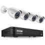 ZOSI H.265+ Full 1080p Home Security Camera System Outdoor Indoor, 5MP-Lite CCTV DVR 8 Channel and 4 x 1080p (2MP) Day Night Vision Weatherproof Surveillance Bullet Camera, Motion Alerts (No HDD)