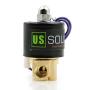 1/4'' NPT Brass Electric Solenoid Valve 12VDC Normally Closed VITON (Standard USA Pipe Thread). Solid Brass, Direct Acting, Viton Gasket Solenoid Valve by U.S. Solid.