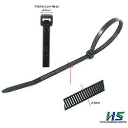 HS Durable Plastic Zip Ties 4 Inch (Bulk-1000 Pack) Small Zip Ties Thin 18 Lbs Self-Locking Nylon Ties for Electronics Organizer, Wire Zip Ties Black