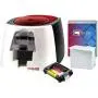 Badgy100 Color Plastic ID Card Printer with Complete Supplies Package with Bodno ID Software - Silver Edition