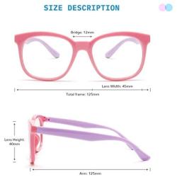 Gaoye 2-Pack Kids Blue Light Glasses Girls & Boys Age 3-15, Computer Gaming Fake Eyeglasses Anti Eyestrain