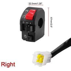 DIYARTS 7/8'' 22mm Motorcycle Switch Motorbike Handlebar Horn Button Turn Signal Fog Lamp Light Electric Start Controller Headlight Taillight Switches On/Off