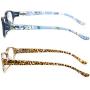 Cat Eye Reading Glasses for Womens - 2 Pairs Blue Light Blocking Computer Readers +1.5 Anti-blue Lightweight Quality Ladies Eyeglass