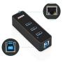 Anker 3-Port USB 3.0 HUB with 10/100/1000 Gigabit Ethernet Converter (3 USB 3.0 Ports, A RJ45 Gigabit Ethernet Port, Support Windows XP, Vista, Win7/8 (32/64 bit), Mac OS 10.6 and Above, Linux) Black