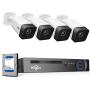 Hiseeu 5MP PoE Security Camera System,8CH PoE NVR with Face Detect,1TB Hard Drive, 4Pcs 5MP IP Outdoor Security Camera,1-Way Audio,H.265+ Wired Home Surveillance Kit No Monthly Fee