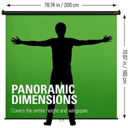 Elgato Green Screen MT - Mountable Chroma Key Panel for Background Removal, Auto-locking and Self-rewinding, Wrinkle-resistant Chroma-green Fabric, Robust Metal Casing