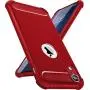 iPhone XR Case with Card Holder and[Screen Protector Tempered Glass x2Pcs] SUPBEC Protective Ultra-Thin-Slim Cover with Silicone TPU Shockproof Rubber Wallet Case for iPhoneXR 6.1''-Red
