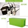 Patioer Cable Management Organizer Box Power Strips Hider Power Cords Hider for Desk, TV, Computer, USB Hub,Cords (Set of Two) (Green)