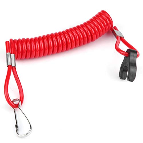 Acouto Outboard Kill Switch Lanyard Engine Ignition Emergency Kill Stop Switch Safety Tether Lanyard Emergency Stop Switch Safety Kill Switch Cord Red for Tohatsu Outboard Engine Motor