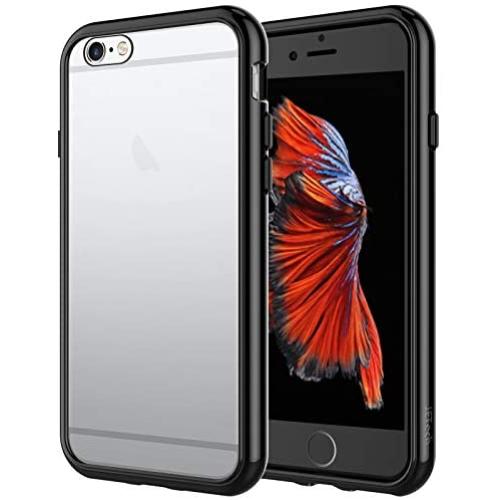 JETech Case Compatible with iPhone 6 Plus and iPhone 6s Plus 5.5-Inch, Shock-Absorption Bumper Cover, Anti-Scratch Clear Back (Black)
