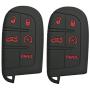 Alegender Qty(2) 5Btn Smart Key Fob Cover Case Protector for Jeep Grand Cherokee Renegade Chrysler 300 Dodge Durango Charger Challenger Journey Fiat Remote