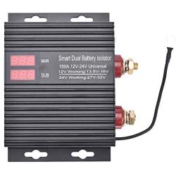 150 Amp Dual Battery Smart Isolator Universal 12V/24V Voltage Sensitive Relay for ATV, UTV, RV, Truck, Jeep, SUV Off-Roader Vehicle, High Current Protection Controller Split Charge Starter Relay