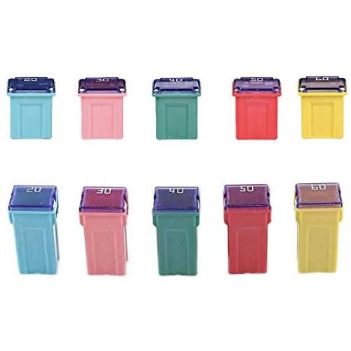 Jcase Fuse Kit Mini Jcase Fuse Assortment LOW-HIGH PROFILE 20A 30A 40A 50A 60A Compatible for Ford Chevy/GM Nissan and Toyota Pickup Trucks Cars and SUVs (10 Pack)