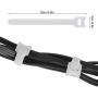 100pcs Reusable Fastening Cable Ties 6 Inch Adjustable Cord Strap Hook & Loop Microfiber Electronic Cord Ties, White HG467