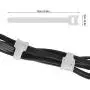 100pcs Reusable Fastening Cable Ties 6 Inch Adjustable Cord Strap Hook & Loop Microfiber Electronic Cord Ties, White HG467