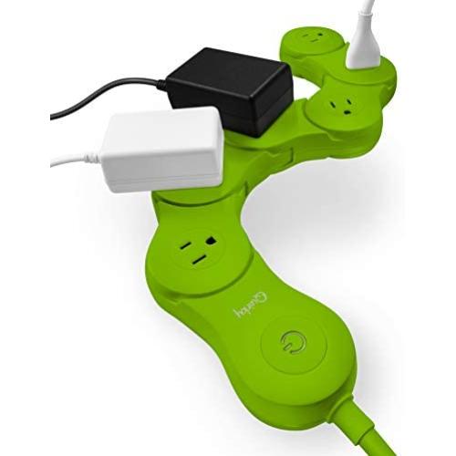Quirky Pivot Power 2.0 - Flexible and Bendable 6 Outlet Surge Protector - Green