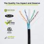 trueCABLE Cat6 Outdoor, Shielded FTP, 1000ft, UV Resistant, Aerial CMX Rated, Black, 23AWG Solid Bare Copper, 550MHz, ETL Listed, Bulk Ethernet Cable