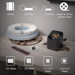 Magnasonic All-In-One Film & Slide Scanner, High Resolution 22MP, Converts 35mm/110/126/ Super 8/8mm Film & 135/110/126 Slides into Digital JPEG, 2.4'' LCD Screen, Built-in Memory, Fast Scanning (FS52)