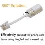 Telephone Cord Detangler, Uvital Anti-Tangle Phone Cable 360 Degree Rotating Landline Swivel Cord Untangler(White,2 PCS)