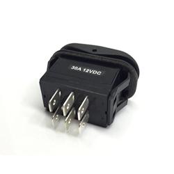GAMA Electronics Waterproof 30 Amp Double Pole 3 Position Momentary On-Off-Momentary On Rocker Switch DPDT