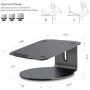 MagicHold Ergonomic Aluminum Laptop Stand - 360-Degree Swivel, Rubber Cushion - Cable Organizing Hole, Space-Saving C-Shaped Design - Made for 11-17 Inch Computers - 11lb Weight Capacity - Dark Grey