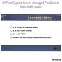 NETGEAR 24-Port PoE Gigabit Ethernet Smart Switch (GS724TP) - Managed with 24 x PoE+ @ 190W, 2 x 1G SFP, Desktop/Rackmount, and ProSAFE Limited Lifetime Protection