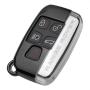 TANGSEN Key Fob Case for JAGUAR F-PACE F-TYPE XE XF XFR XJ for LAND ROVER RANGE ROVER DISCOVERY EVOQUE LR2 LR4 SPORT 5 Button Keyless Entry Remote Metallic Black Luster ABS Transparent Plastic
