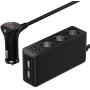 [Updated Version] 3-Socket Cigarette Lighter Splitter,120W 12V/24V Car Power DC Outlet Adapter with 6.8A 4 USB Charging Ports Car Charger