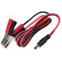 KUNCAN DC 5.5 2.1mm Battery Clamps Extension Cord - 12v Battery Alligator Clips Car Charger Power Supply Cord DC Connector Male Barrel Plug to Battery Clamp-on Charger Cable for Auto Accessories(5FT)