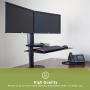Uprite Ergo Sit2Stand Desktop Height Adjustable Workstation - Dual Monitor - Black/Black