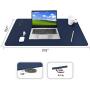 HOMECAS Desk Pad,Office Desk Mat Blotter,31.5'' x 15.7'' Upgraded PU Leather Desk Protector Cover Large Mouse Pad, Waterproof Writing Mat for Office/Home/Computer,Dual Use (Blue & Yellow)