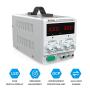 Dr.meter 30V/5A Variable Linear DC Bench Power Supply Single-Output 110V/220V Switching with Alligator Leads Included, US 3-Prong Cable,PS305DM for Lab Equipment