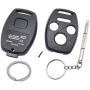 Cutting Not Required - Replacement Key Fob Keyless Entry Remote Shell Case for Honda 2003-2012 Accord / 2006-2013 Civic EX / 2009-2015 Pilot /2005-2006 CR-V Car Key Fob Cover (1 Black + 1 Red)