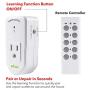 BN-LINK ES1513-5-2 Wireless Remote Control Outlet with Extra Long Range (5 Pack)