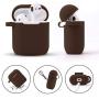 Filoto Case for Airpods, Airpod Case Cover for Apple Airpods 2&1 Charging Case, Cute Air Pods Silicone Protective Accessories Cases/Keychain/Pompom/Strap, Best Gift for Girls and Women (Brown)
