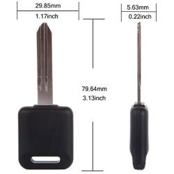 ROADFAR Uncut Car Key Fob Keyless Entry Remote with Ignition Key 1pc Replacement fit for 1999-2005 for Nissan Pathfinder Maxima Altima Sentra Xterra Frontier KBRASTU15
