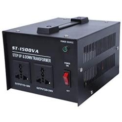 ZooTek 1500W Voltage Converter Transformer Heavy Duty Step Up/Down- 110 / 220V- Circuit Breaker Protection